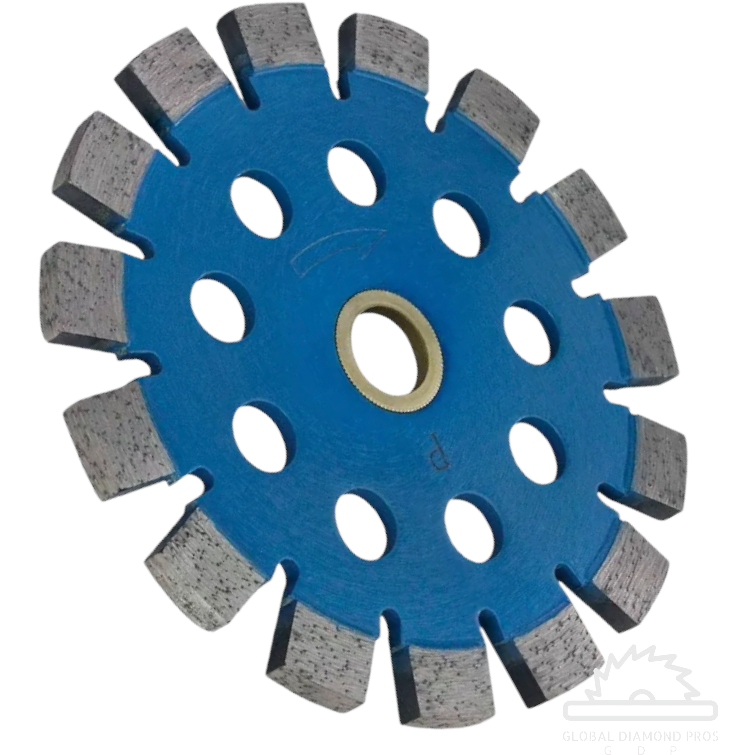 4” X .250” Premium Blue Boulette Tuck Point Blade for Concrete, Mortar, Brick - 7/8''-5/8'' Arbor