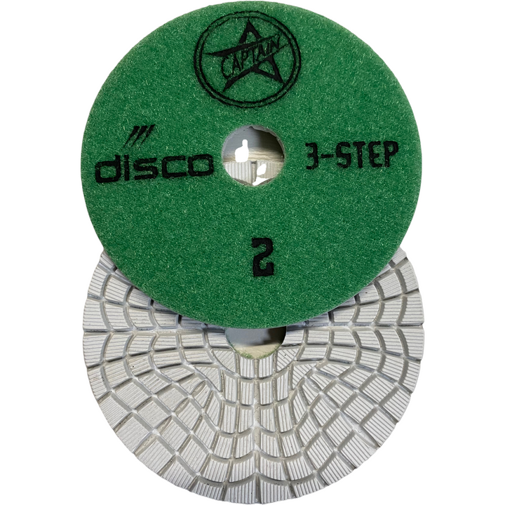 Disco Polishing 3 Step Pads for Quartz Quartzite Granite - Wet / Dry White Resin Pads