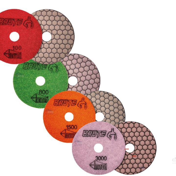 Brute Granite 7 Step Polishing Pads for Quartz & Granite - 7 Grits