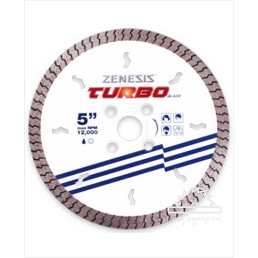 5” Zenesis Turbo Diamond Blade for Angle Grinders, Tile, Ceramic, Stone, Pavers & more