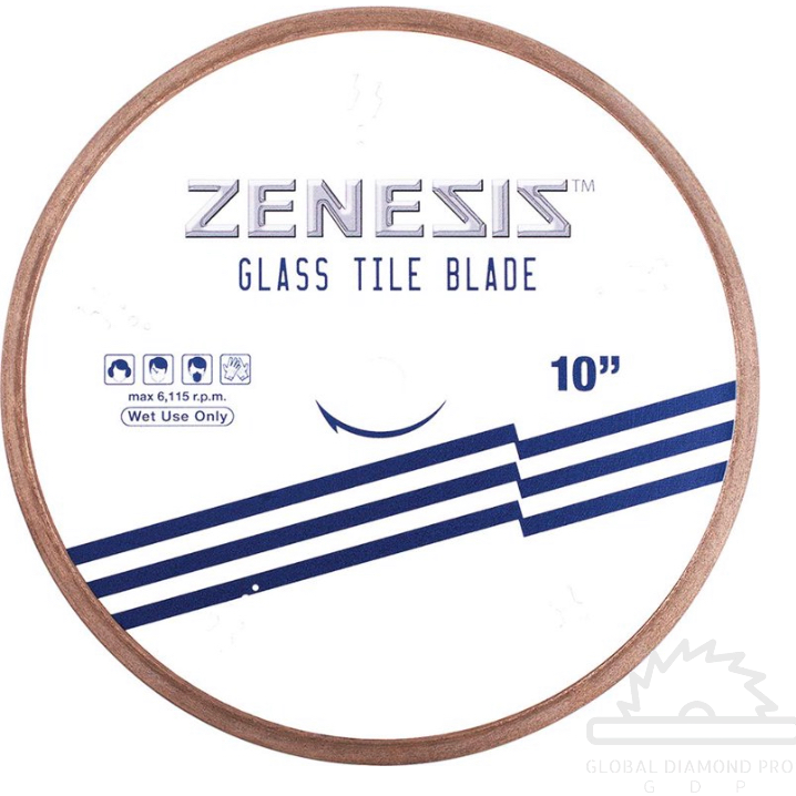 4.5” Zenesis Glass Tile Blade Fast Chip Free Cuts Continuous Rim
