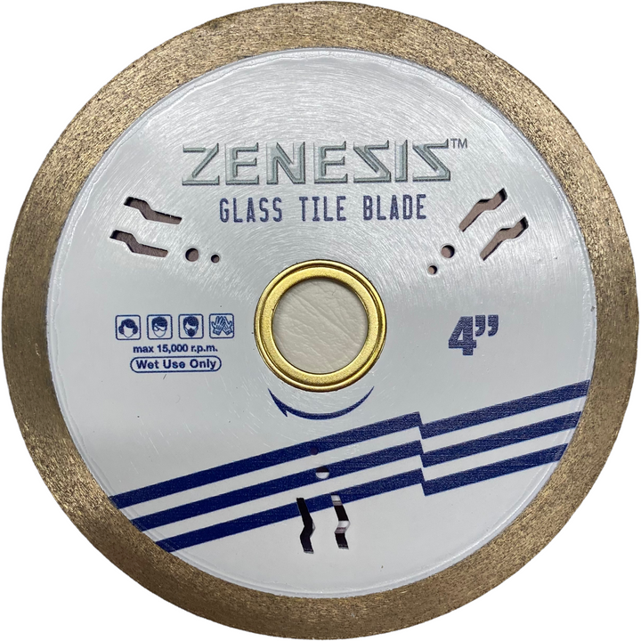 4” Zenesis Glass Tile Blade Fast Chip Free Cuts Continuous Rim