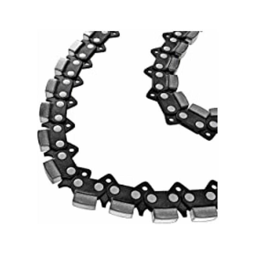 Husqvarna diamond chainsaw chains, select between hard reinforced concrete or softer building material for the right chain needed.  16" chains cut 17" deep and 12" chains can cut 13" deep. 