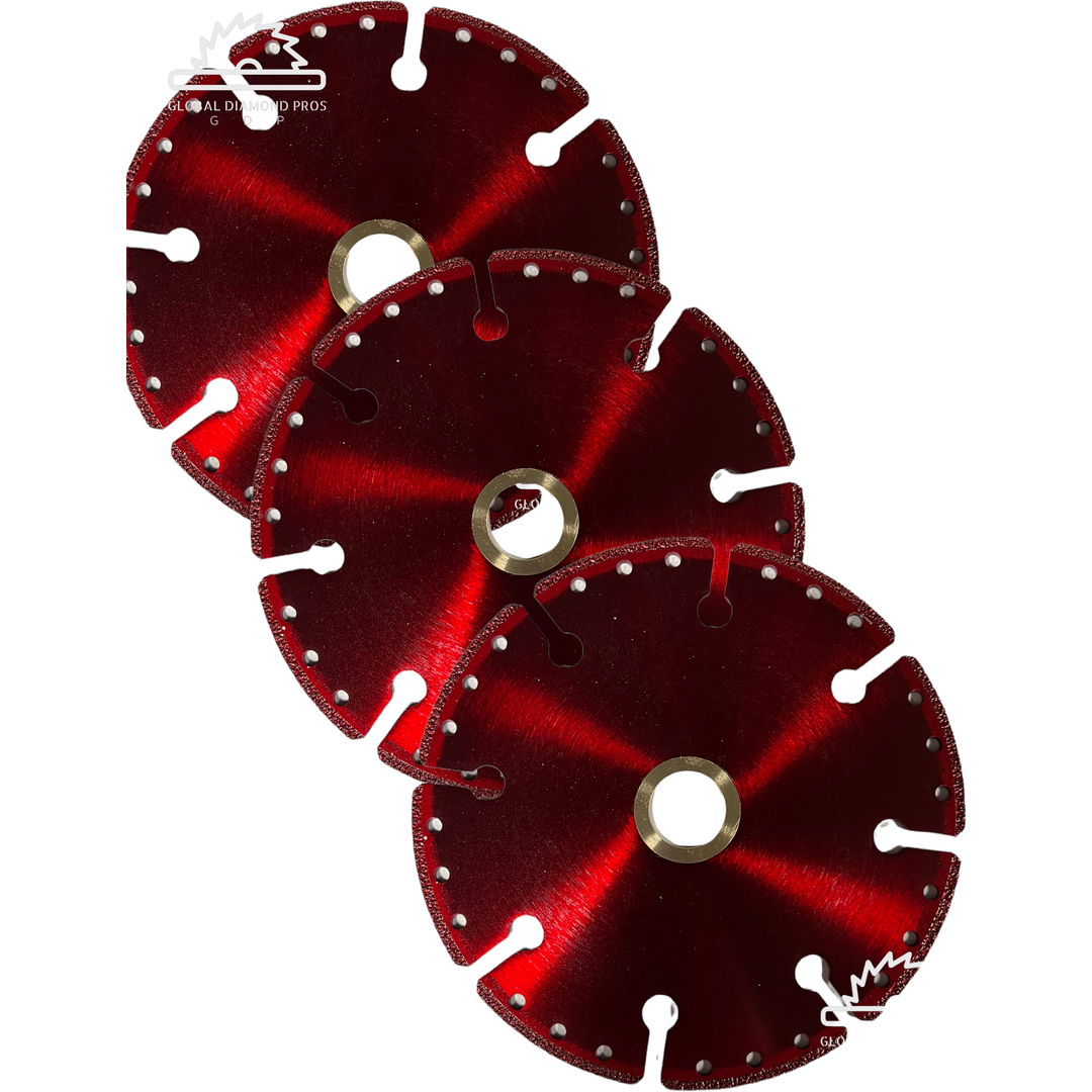 4.5” All-Cut Vacuum Brazed Diamond Blade Cut All For Concrete, Granite, Marble, Brick, Block fits Angle Grinder- 3 Pack