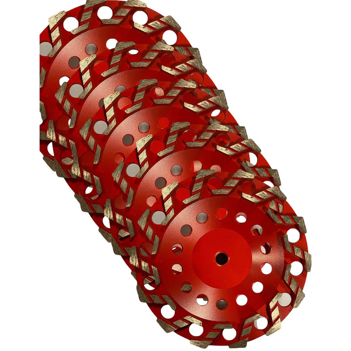 5 Pack - 7" Aggressive Grinding Wheel Diamond Cup Wheel 5/8"-11 Arbor for Concrete and Paint, Epoxy, Mastic, Coating Removal