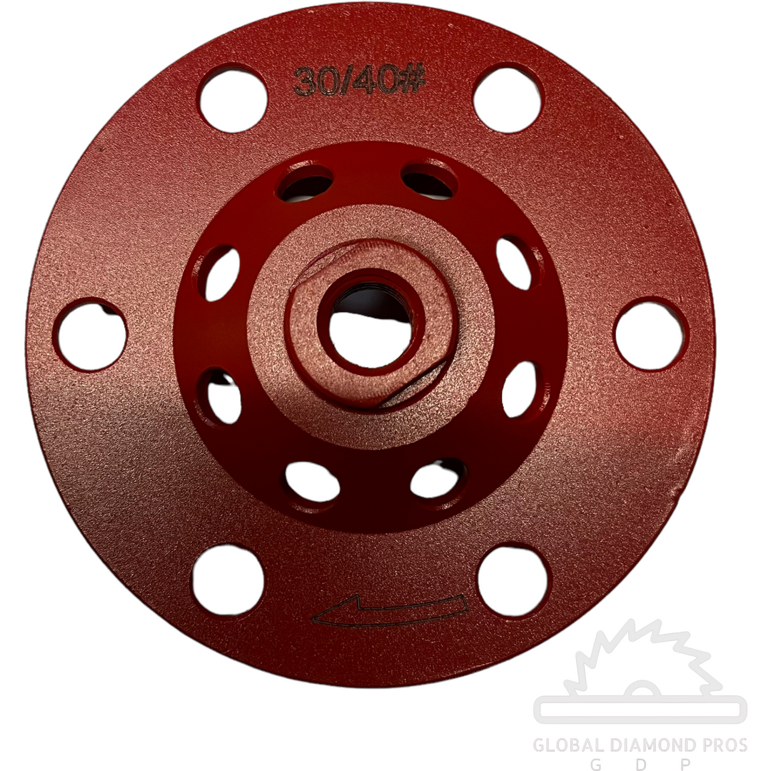 5" Xtreme Aggressive Grinding Wheel #30/40 Grit Diamond 5/8"-11 Arbor for Concrete and Paint, Epoxy, Mastic, Coating Removal