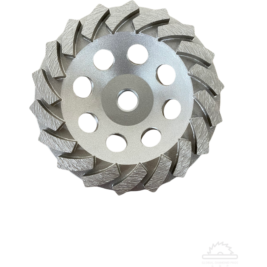 7” Diamond Cup Wheel 24 Segs for Concrete Masonry Mortar Removal 5/8 - 11 Arbor