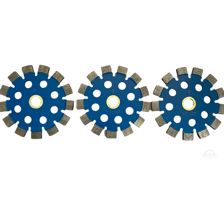 4” X .250” Premium Blue Boulette Tuck Point Blade for Concrete, Mortar, Brick - 7/8''-5/8'' Arbor