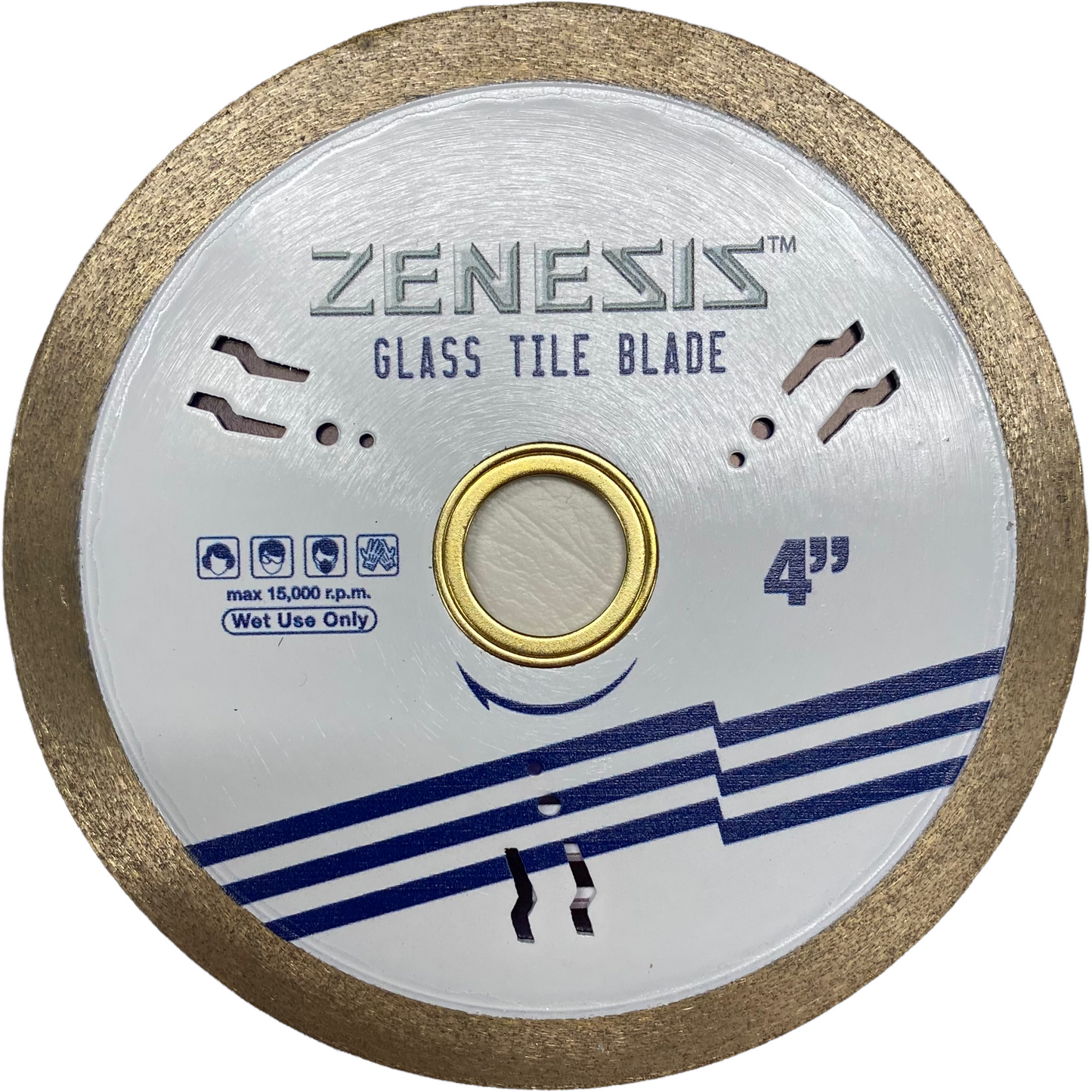 4.5” Zenesis Glass Tile Blade Fast Chip Free Cuts Continuous Rim