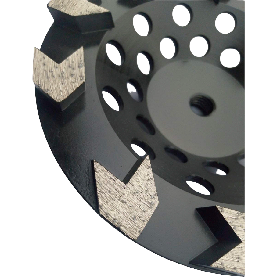 7 inch Diamond Cup Wheel for Grinding Granite Concrete Stone Marble Masonry Grinding Wheel Arrow Segment Grinding Wheel Metal Bond Arrow Segments Floor Grinding Wheel