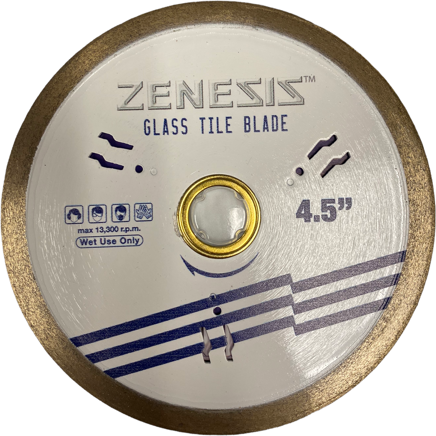 4.5” Zenesis Glass Tile Blade Fast Chip Free Cuts Continuous Rim