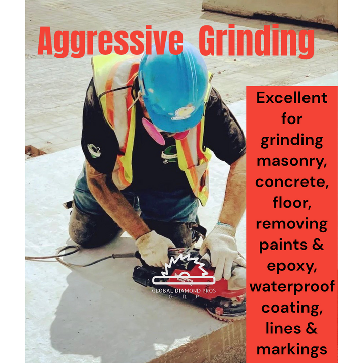 3 Pack - 7" Grinding Cup Wheels 12 Diamond Abrasive Segmented 5/8"-11 Arbor for Concrete, Epoxy Removal, Landscaping