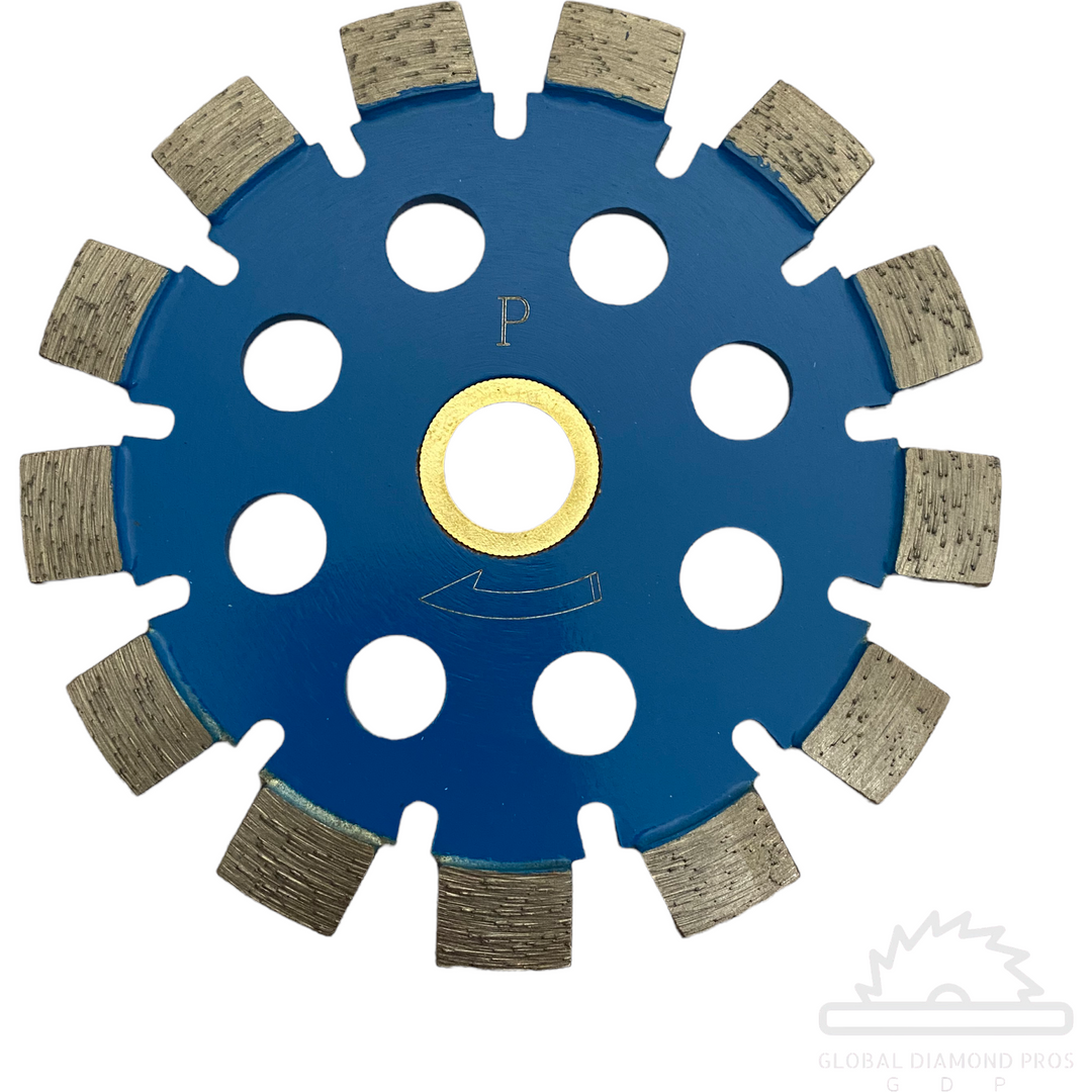 3 Pack - 7/8''-5/8'' Arbor 4-1/2'' Premium Blue Boulette Tuck Point Blade for Concrete, Mortar, Brick, Masonry