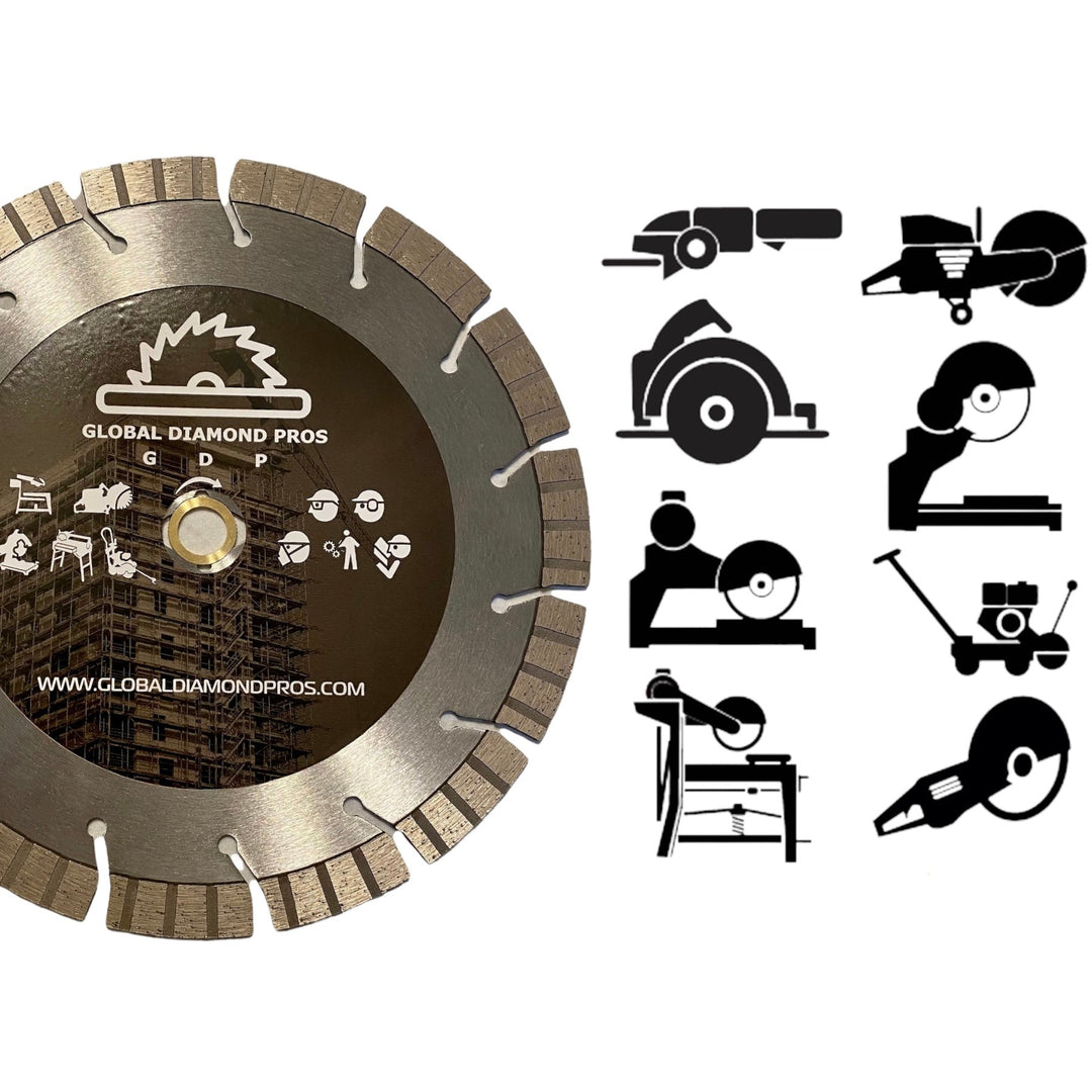 4.5” Diamond Blade Professional Segmented Cutting Saw Blade for Concrete, Asphalt, Hard Materials, Masonry, Angle Grinders - 3 Pack